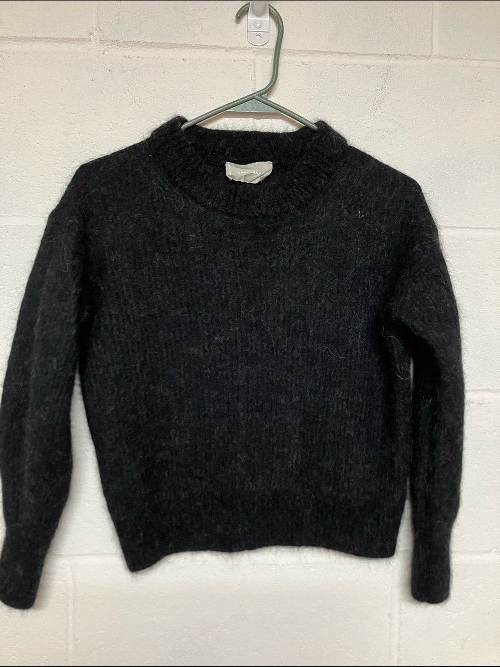 Everlane Black Crewneck Mohair-Blend Sweater